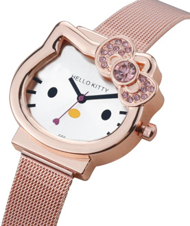 Hello Kitty Cute Cartoon KT Cat Children's Watches Kids Watch Stainless Steel Mesh Belt for Kid Multi-color Wrist watch