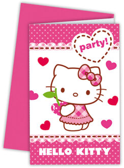 Hello Kitty uitnodigingen 6 stuks