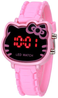 Hello Kitty Watch for Kids Children Cartoon Silicone Strap LED Electronic Wrist Watches Women Kids Watch Clock Gifts for Girls