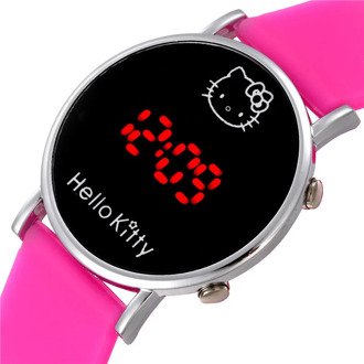 Hello Kitty Women Kids Watch Girls Silicone LED Electronic Sports Watch Gifts for Kids Children's Cartoon Wrist Watch Clock
