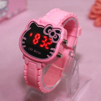 Hello Kitty Women Kids Watches Girls Silicone Electronic Sports Watch Gifts for Girls Children Cartoon Wrist Watch Clock