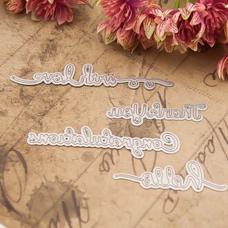 Hello Met Liefde Dank U Gefeliciteerd Metalen Stansmessen Stencil Voor Diy Scrapbooking Papier Kaarten Decoratieve Craft