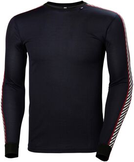 Helly Hansen Lifa Stripe Crew Thermo Longsleeve Heren donker blauw - zwart - wit - rood - M