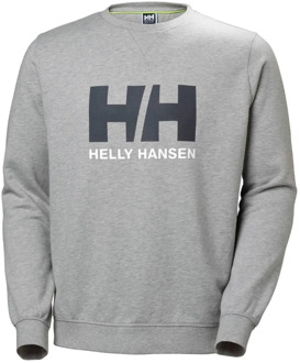 Helly Hansen Logo Crew Sweater Heren Sporttrui - Maat XL  - Mannen - grijs/zwart/wit
