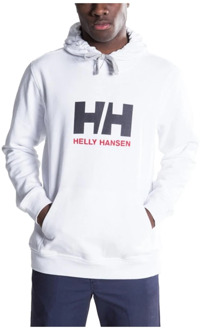 Helly Hansen Logo Hoodie 33977-001, Mannen, Wit, Sporttrui casual maat: XL EU