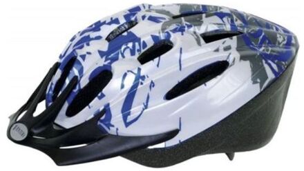 Helm Kind Blauw Wit Maat 53/57 cm