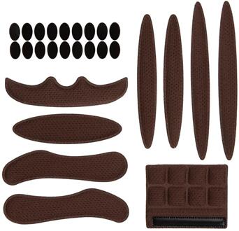 Helm Padding Kit 27Pcs Fiets Vervanging Universele Foam Pads Set Voor Bike Motorcycle Fietshelm bruin
