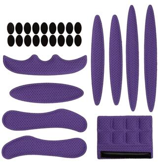 Helm Padding Kit 27Pcs Fiets Vervanging Universele Foam Pads Set Voor Bike Motorcycle Fietshelm paars