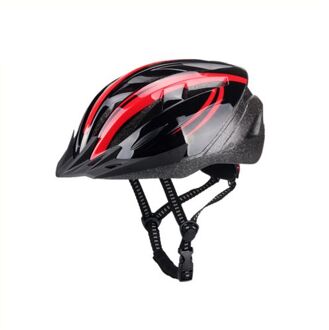 Helm unisex rood/zwart maat 55-58 cm (M)