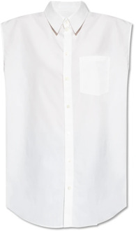 Helmut Lang Mouwloos shirt Helmut Lang , White , Dames - S,Xs,2Xs