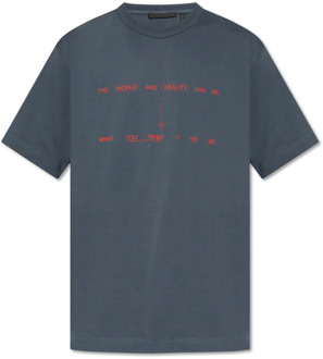 Helmut Lang T-shirt met logo Helmut Lang , Blue , Heren - Xl,L,M,S
