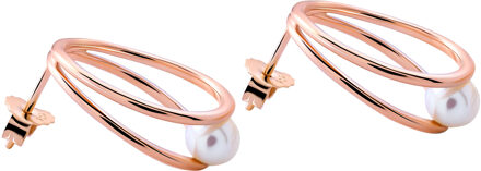 'Heloise' Dames 925 Sterling Zilveren Stud Oorbellen - Roze ZO-7509 Rosé