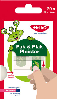 Heltiq Pak & Plak Pleisters Groen - 20 Stuks - Ophang Systeem