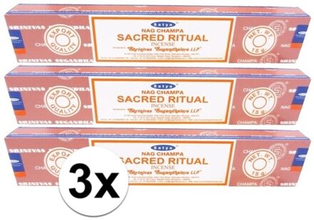 HEM 3x Nag Champa wierook Sacred Ritual 15 gram - Wierookstokjes