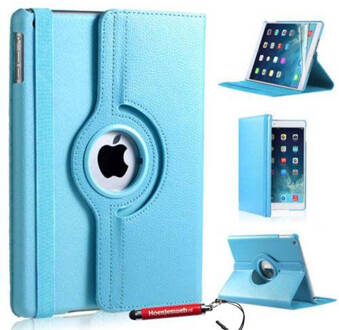 HEM Ipad Mini 4 360 Graden Draaibare Tablethoes Licht Blauw Met Uitschuifbare Hoesjesweb Stylus