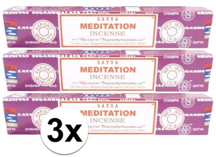 Hem Wierook 3x Nag Champa wierook Meditation 15 gram - Wierookstokjes