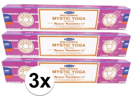 Hem Wierook 3x Nag Champa wierook Mystic Yoga 15 gram - Wierookstokjes