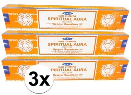 Hem Wierook 3x Nag Champa wierook Spiritual Aura 15 gram - Wierookstokjes