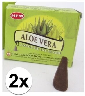 HEM Wierook kegeltjes in huisgeur Aloe Vera - 20x kleine kegeltjes - Ontspannend