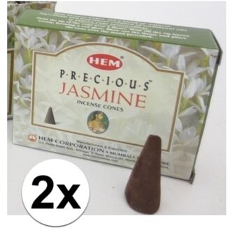 HEM Wierook kegeltjes in huisgeur Jasmijn - 20x kleine kegeltjes - Ontspannend