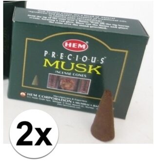 HEM Wierook kegeltjes in huisgeur Musk - 20x kleine kegeltjes - Ontspannend
