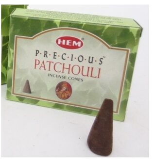 HEM Wierook kegeltjes in huisgeur Patchouli - 10x kleine kegeltjes - Ontspannend Pistache groen