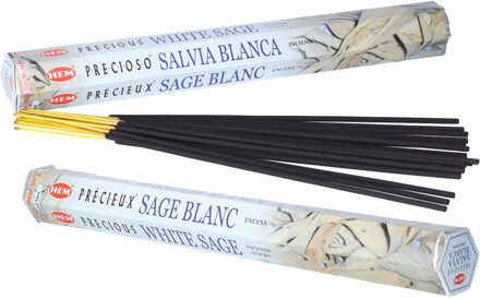 HEM Wierook stokjes/staafjes - witte Salie geur - 80x stokjes - Huis reinigen