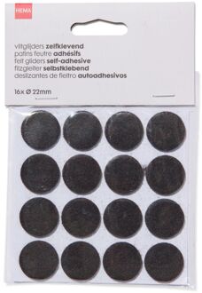 Hema 16-pak zelfklevende viltglijders (bruin)