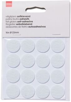 Hema 16-pak zelfklevende viltglijders (wit)