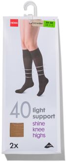 Hema 2-pak kniekousen licht ondersteunend 40 denier poeder (poeder) - 47/48