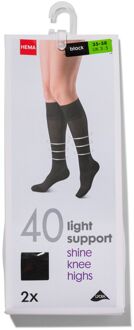 Hema 2-pak kniekousen licht ondersteunend 40 denier zwart (zwart) - 35/38