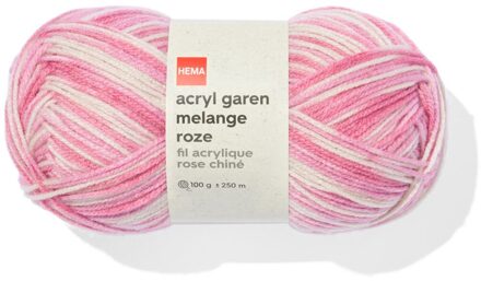 Hema Acryl garen roze melange 100gram 250meter