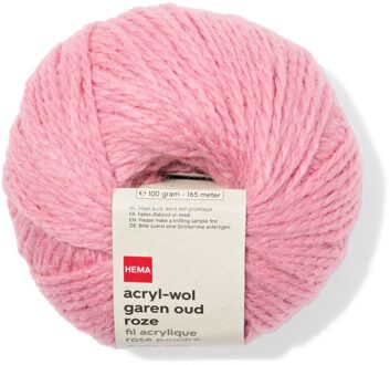 Hema Acryl-wol garen 100g 165m oudroze