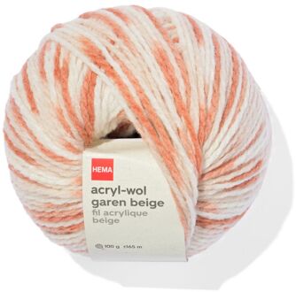 Hema Acryl-wol garen beige melange 100gram 165meter
