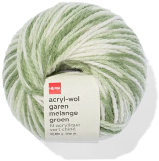 Hema Acryl-wol garen groen melange 100gram 165meter