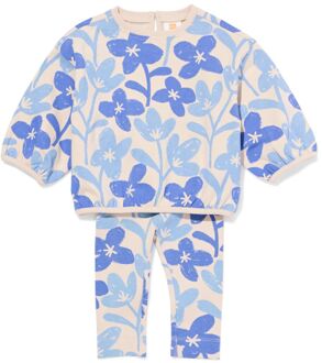 Hema Baby kledingset bloemen blauw (blauw) - 74