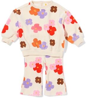 Hema Baby kledingset bloemen ecru (ecru) - 62