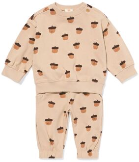 Hema Baby kledingset eikels lichtbruin (lichtbruin) - 62