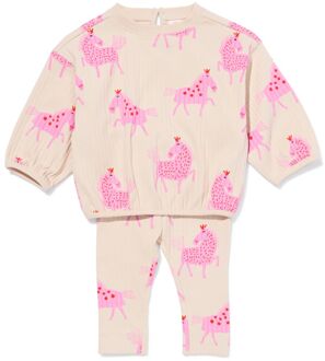 Hema Baby kledingset paarden roze (roze) - 62