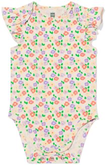 Hema Baby meegroeiromper ruches bloemen gebroken wit (gebroken wit) - 62/68