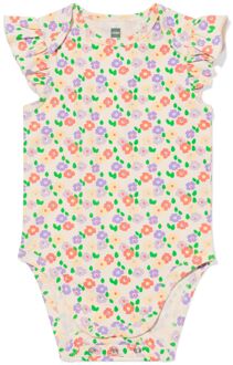 Hema Baby meegroeiromper ruches bloemen gebroken wit (gebroken wit) - 74/80