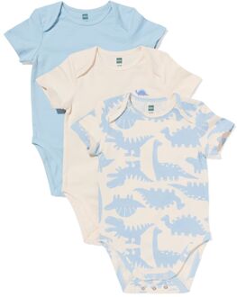 Hema Baby meegroeirompers dieren - 3 stuks blauw (blauw) - 62/68