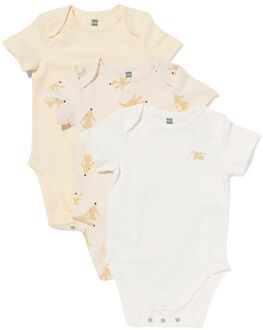 Hema Baby meegroeirompers dieren - 3 stuks naturel (naturel) - 62/68