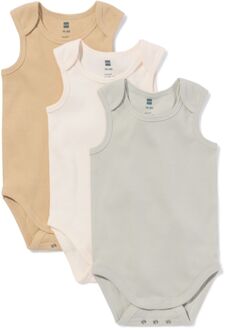 Hema Baby meegroeirompers rib - 3 stuks blauw (blauw) - 50/56
