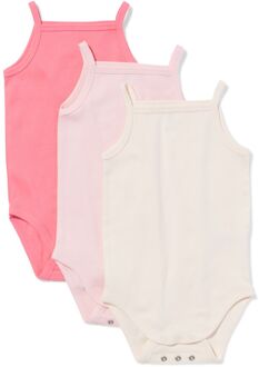 Hema Baby meegroeirompers rib - 3 stuks roze (roze) - 50/56