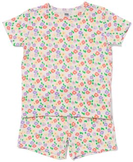 Hema Baby shortama bloemen gebroken wit (gebroken wit) - 86/92