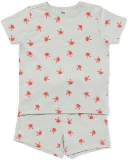Hema Baby shortama krabben lichtblauw (lichtblauw) - 74/80