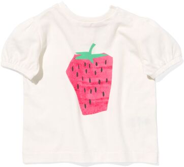 Hema Baby T-shirt Aardbei Gebroken Wit (gebroken wit) - 86