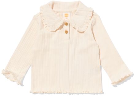 Hema Baby T-shirt ajour vlinder ecru (ecru) - 68