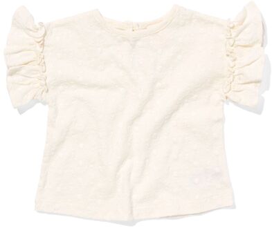 Hema Baby T-shirt Broderie Gebroken Wit (gebroken wit) - 86
